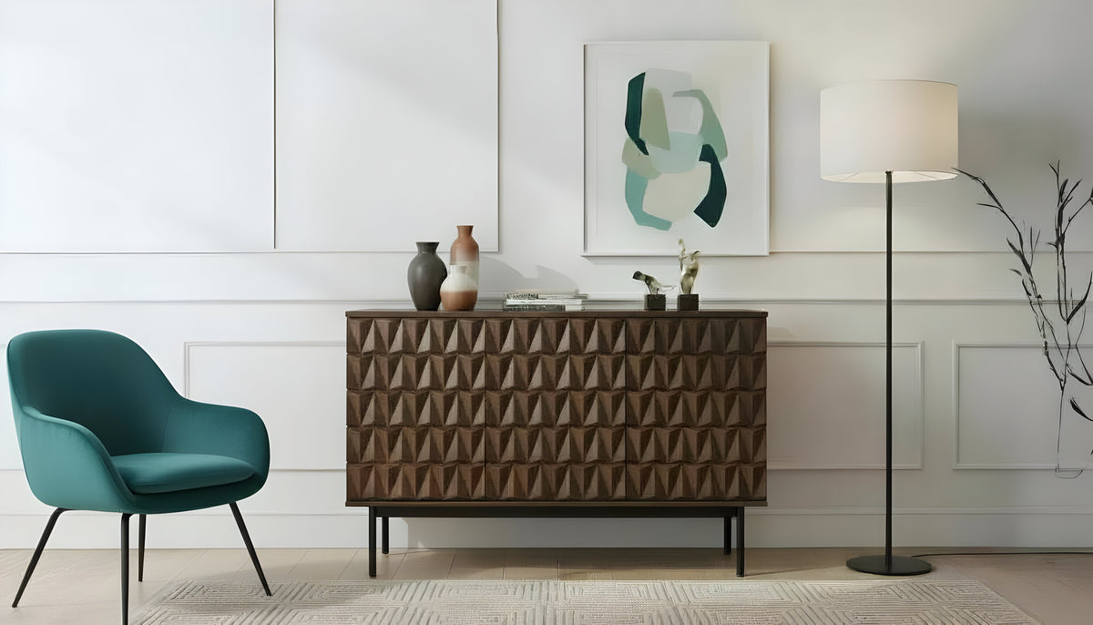 Annie Walnut Sideboard — Push-to-Open Doors