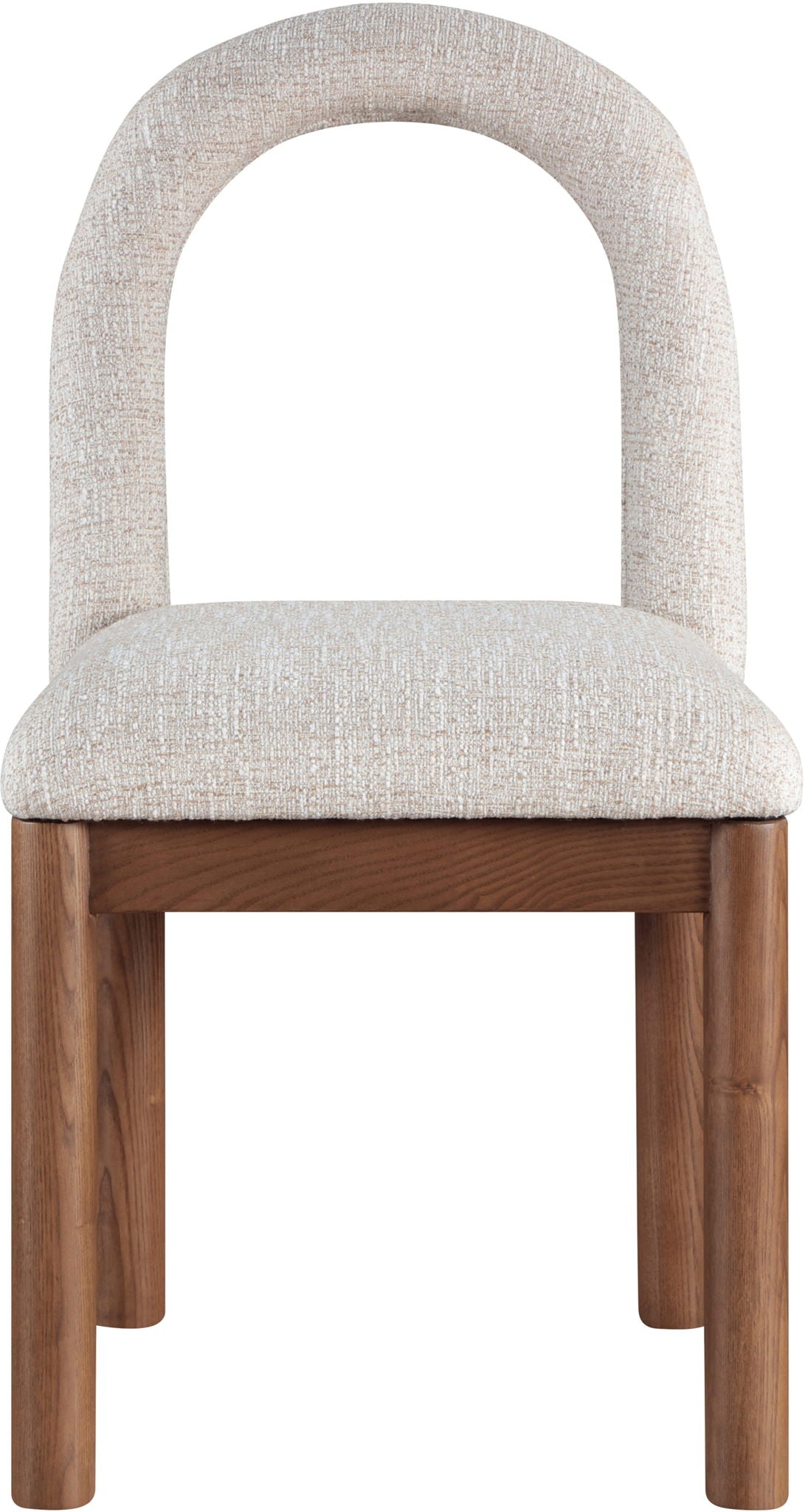 Conrad - Linen Dining Chair with Brown Legs