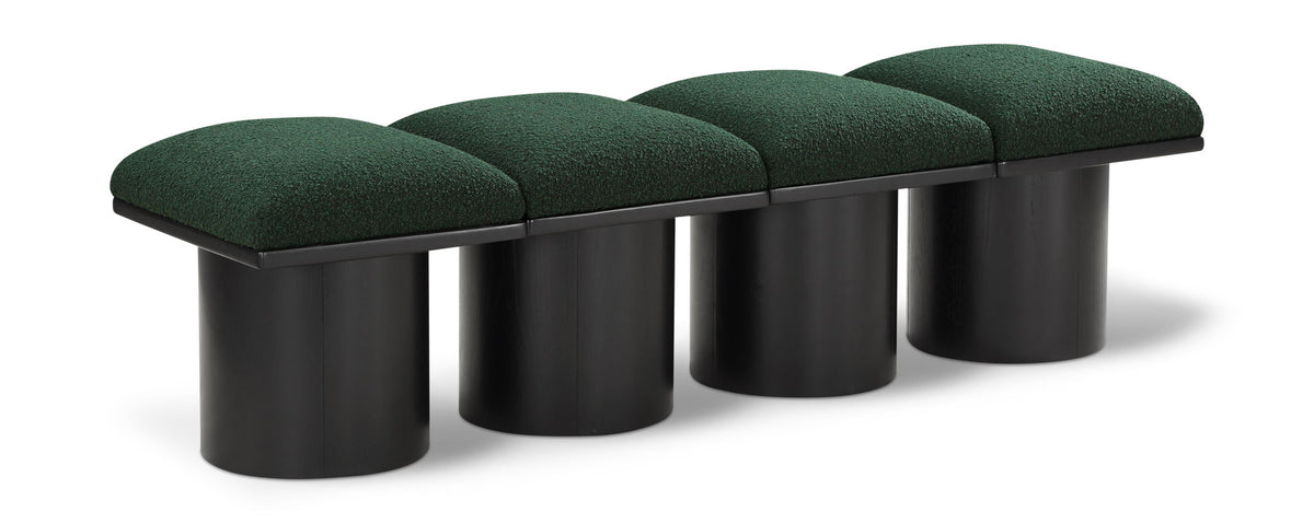 Pavilion Modular Bench 4-Piece Bench, 62"W x 18"D — Green / Black Base
