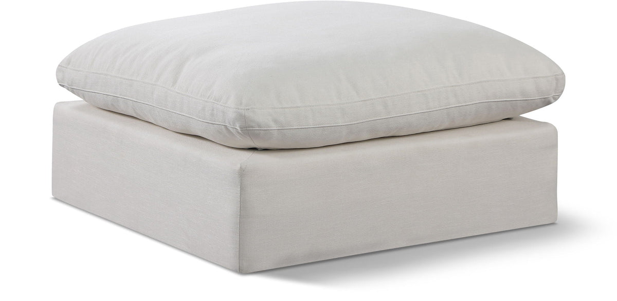 Comfy Linen Modular Sectional — Ottoman — Cream