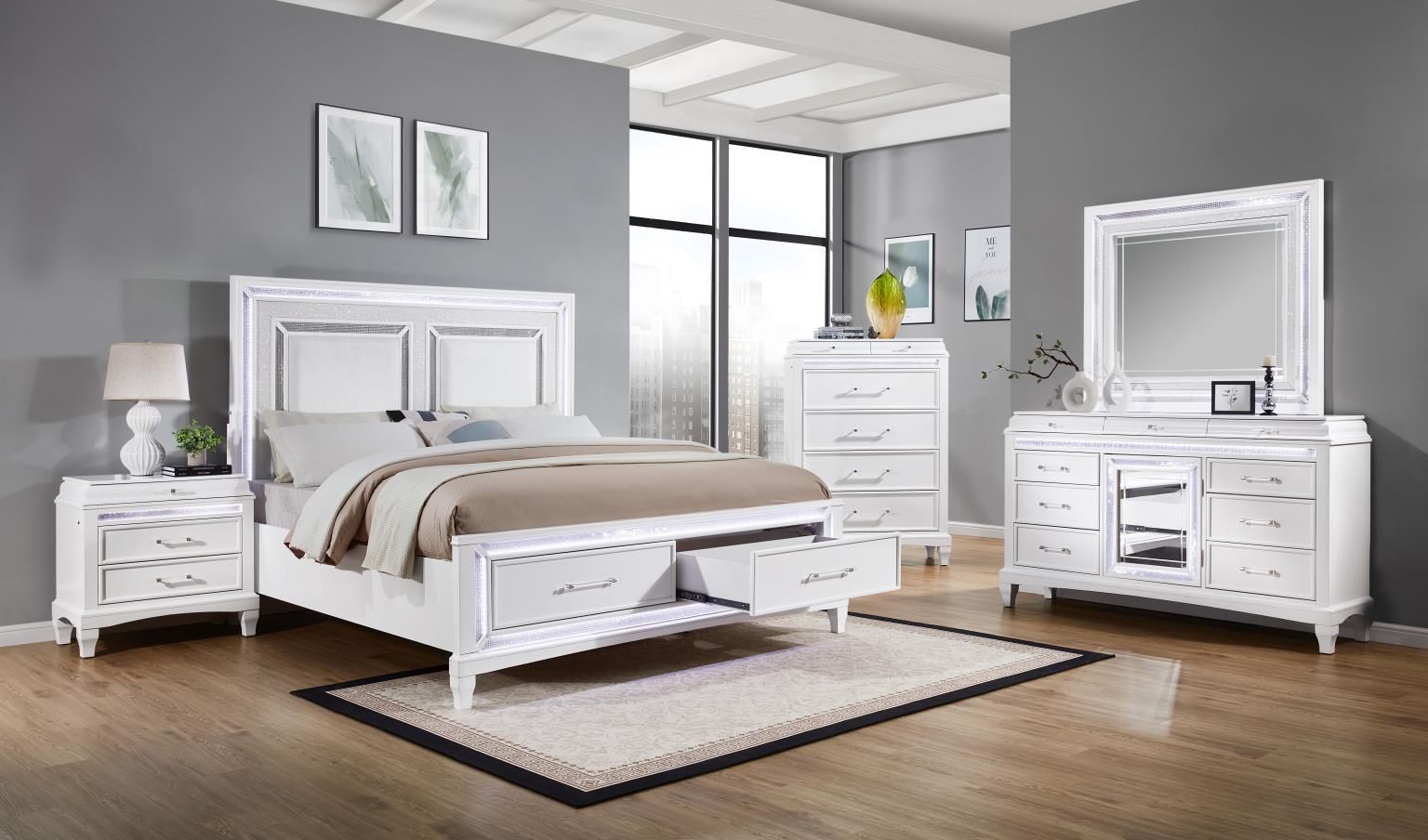 B045 - LED Dresser - White