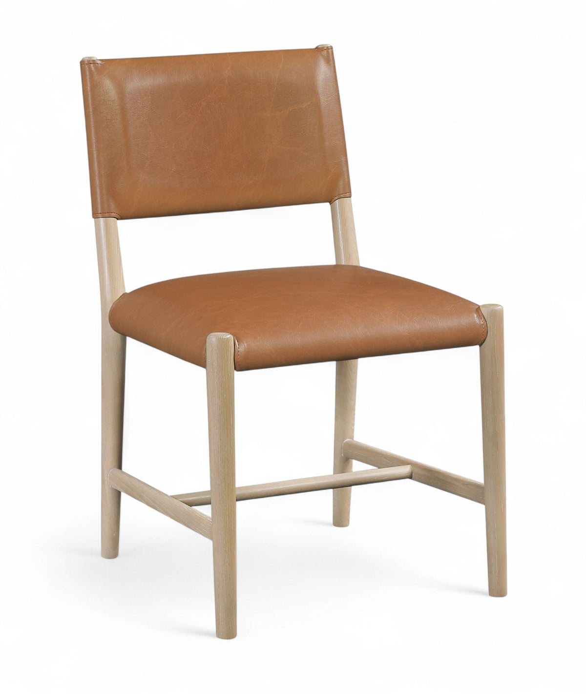 Andie Vegan Leather Dining Chair (Set of 2) with Natural Base