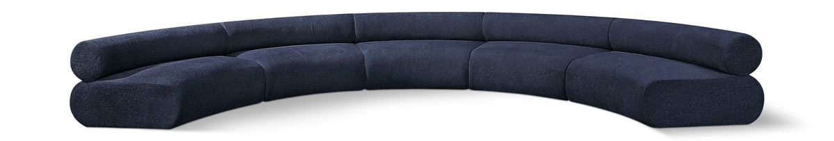 Bale Chenille Modular Sectional — 5-Piece Sofa — Navy
