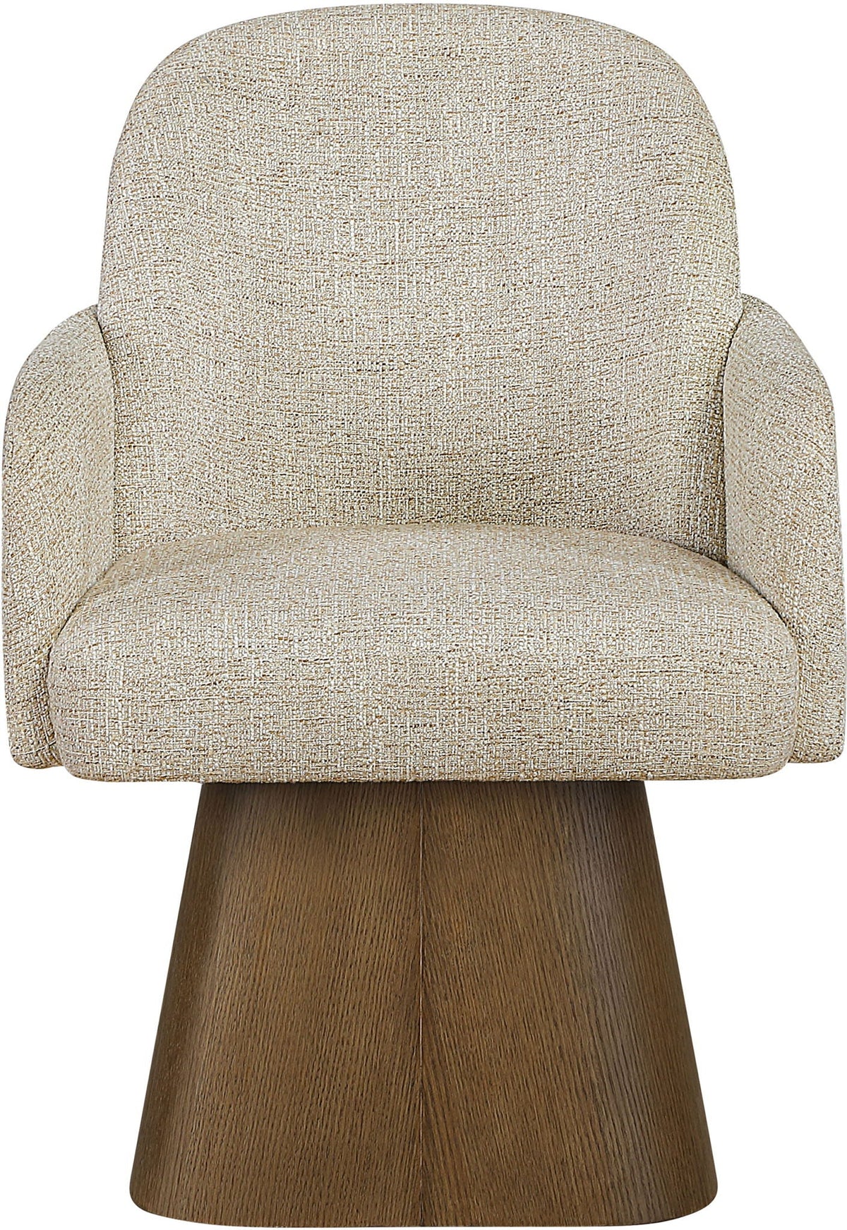 Marlowe Swivel Dining Arm Chair with Brown Base