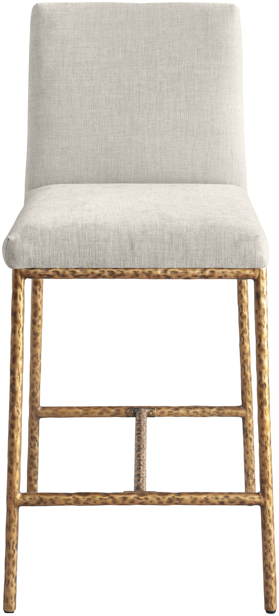 Reeves - Chenille Fabric Upholstered Counter Stool (Set of 2) with Gold Base