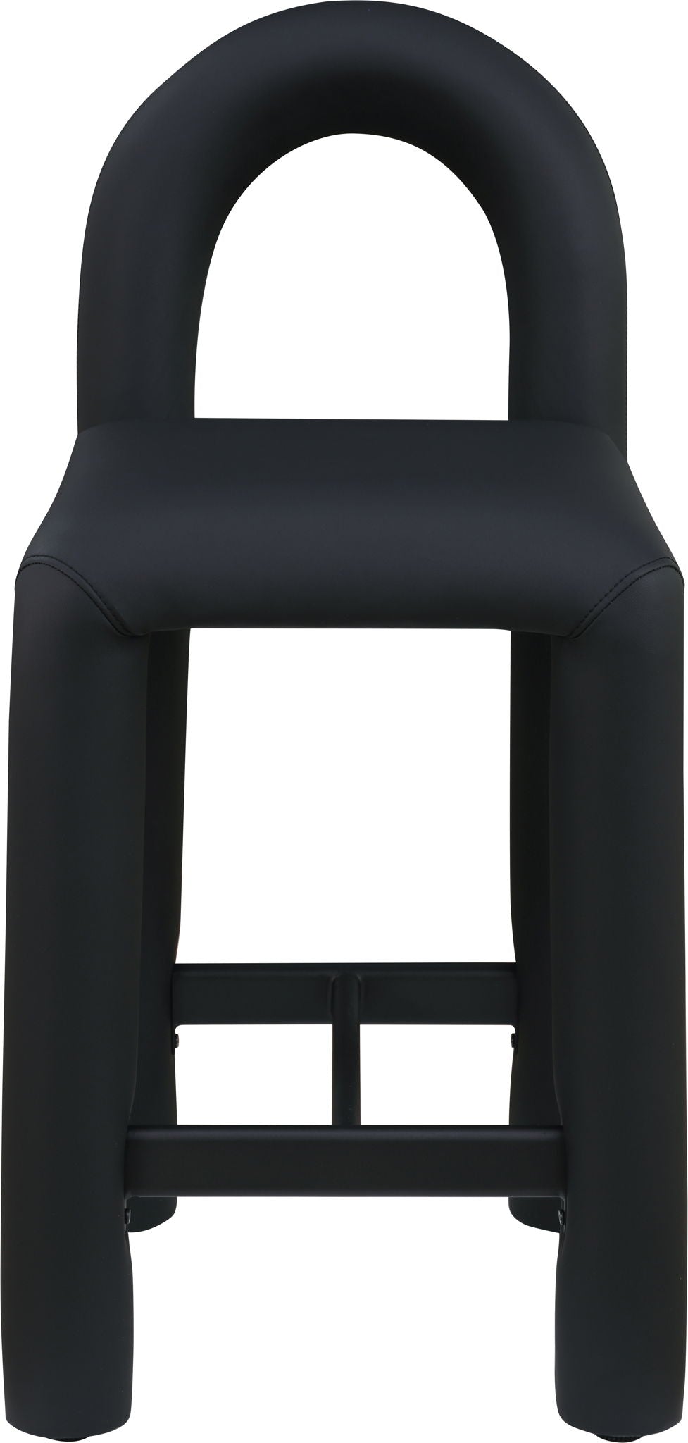 Amari - Vegan Leather and Boucle Fabric Stool - Stool