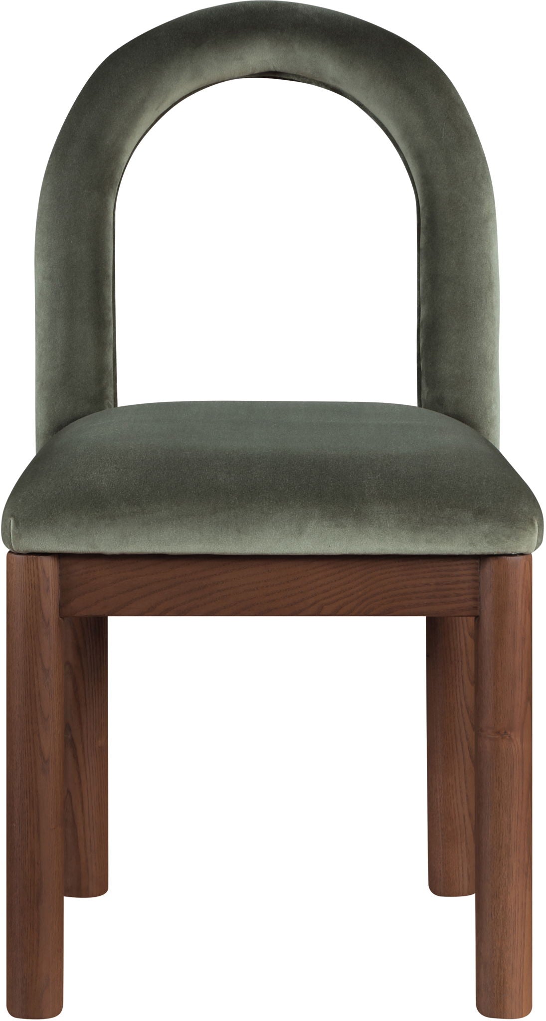 Conrad - Velvet Dining Chair with Brown Legs