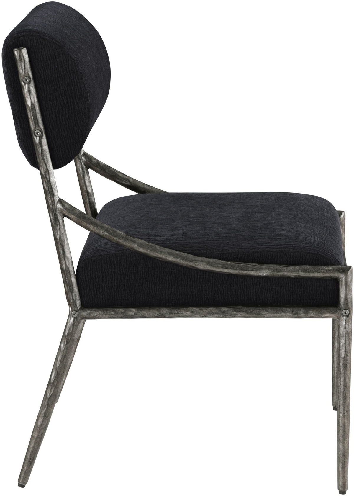 Bastille Chenille Dining Side Chair Set of 2 with Silver Frame
