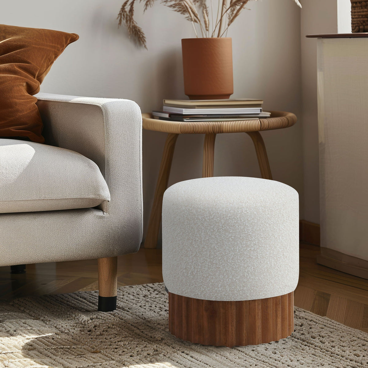 Veranda - Ottoman / Stool with Brown Base