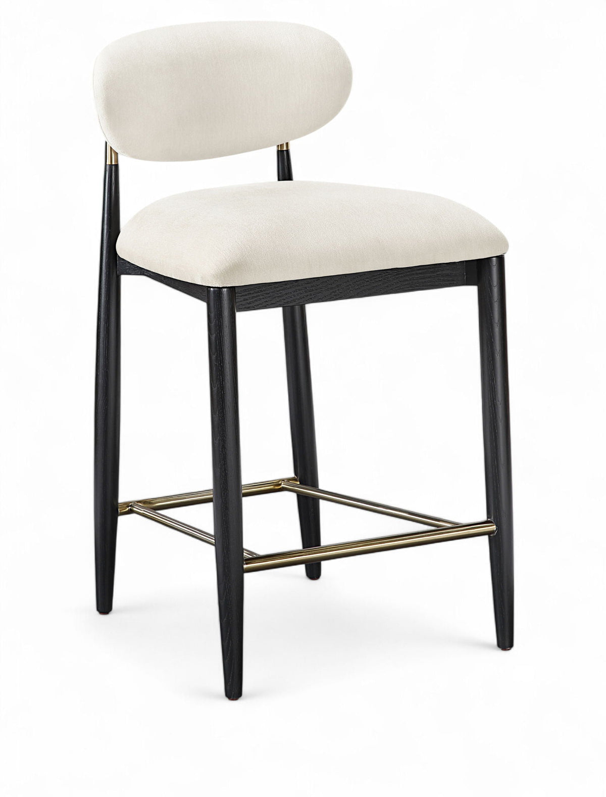 Riccio Fabric Counter Stool with Black Frame