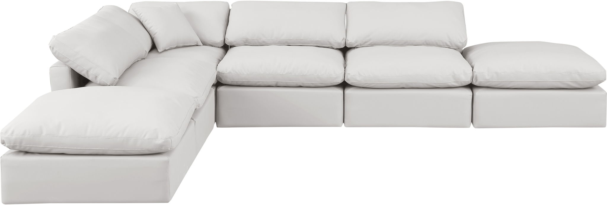 Indulge - Faux Leather 6 Piece Modular Armless Sectional