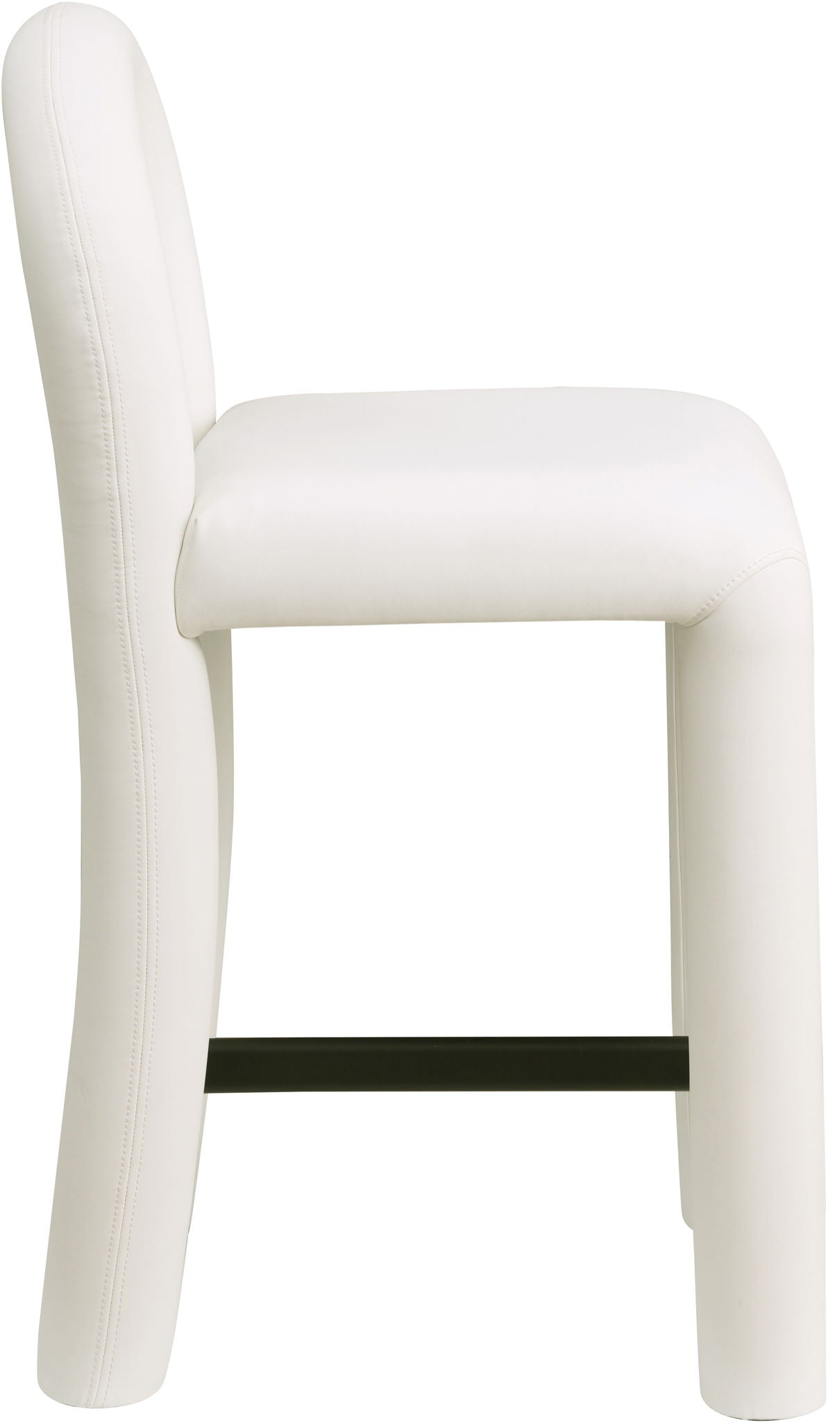 Amari - Vegan Leather and Boucle Fabric Stool - Stool
