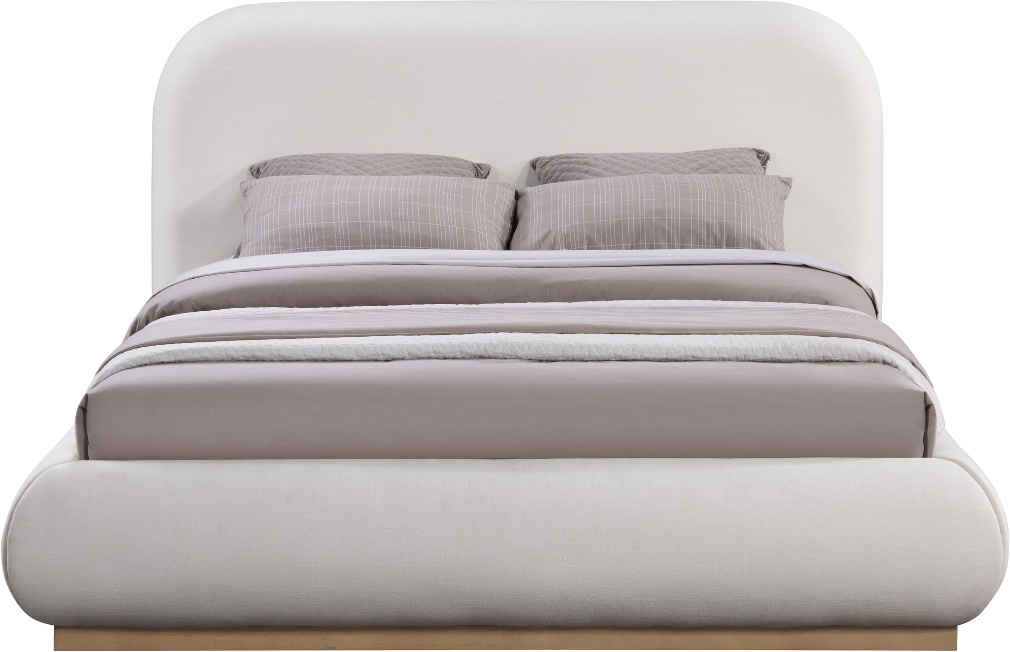 Vaughn - Linen Bed With Natural Base