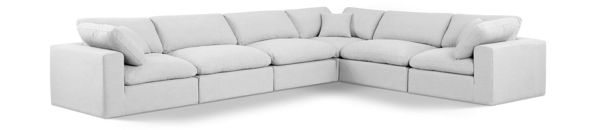 Comfy Linen Modular Sectional — 6-Piece Corner Sectional — White