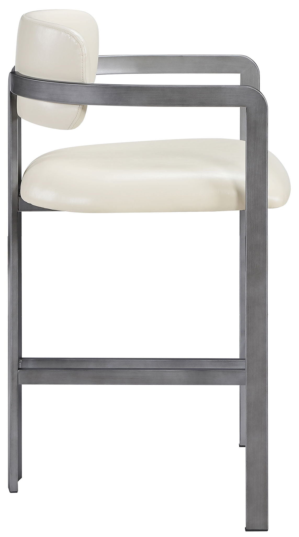 Aurum Vegan Leather Counter Stool with Gray Base