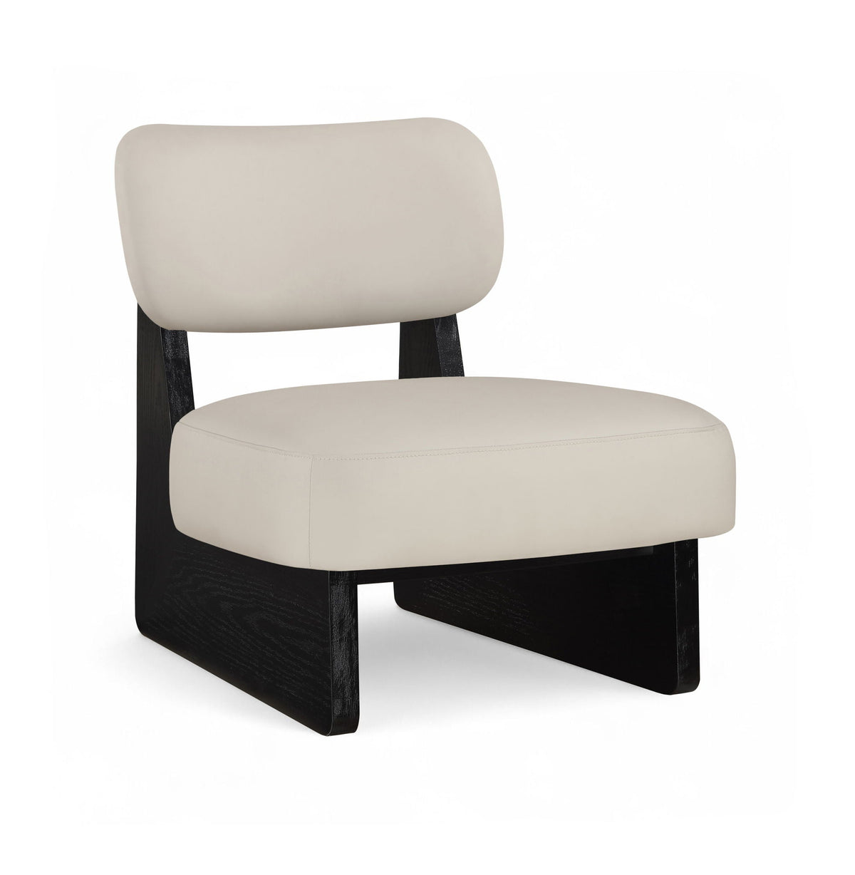 Vetra - Vegan Leather Upholstered Accent Chair With Black Base - Taupe