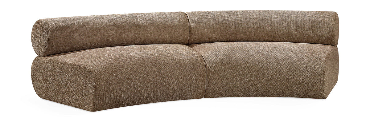 Bale Chenille Modular Sectional — 2-Piece Sofa — Brown