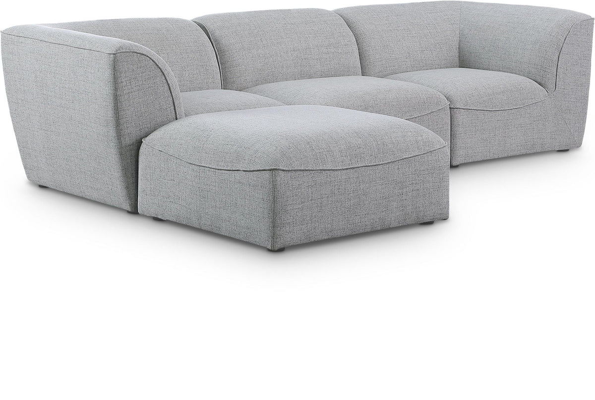 Miramar Linen Modular Sectional — 4-Piece Sectional — Grey