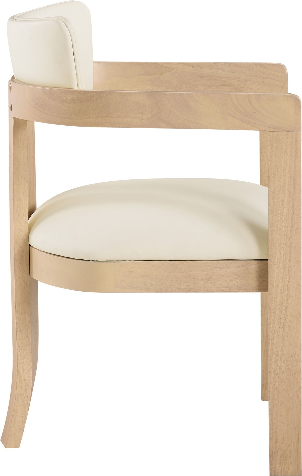 Lavrin Vegan Leather Dining Arm Chair (Set of 2) with Natural Base