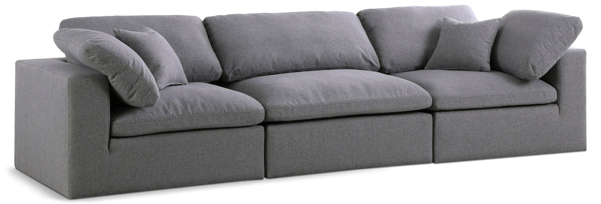 Serene Linen Modular Sectional — 3-Piece Sofa — Grey