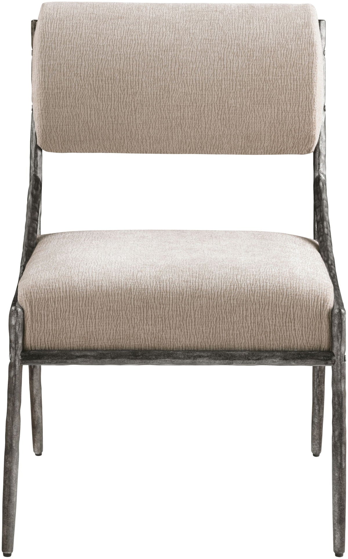 Bastille Chenille Dining Side Chair Set of 2 with Silver Frame