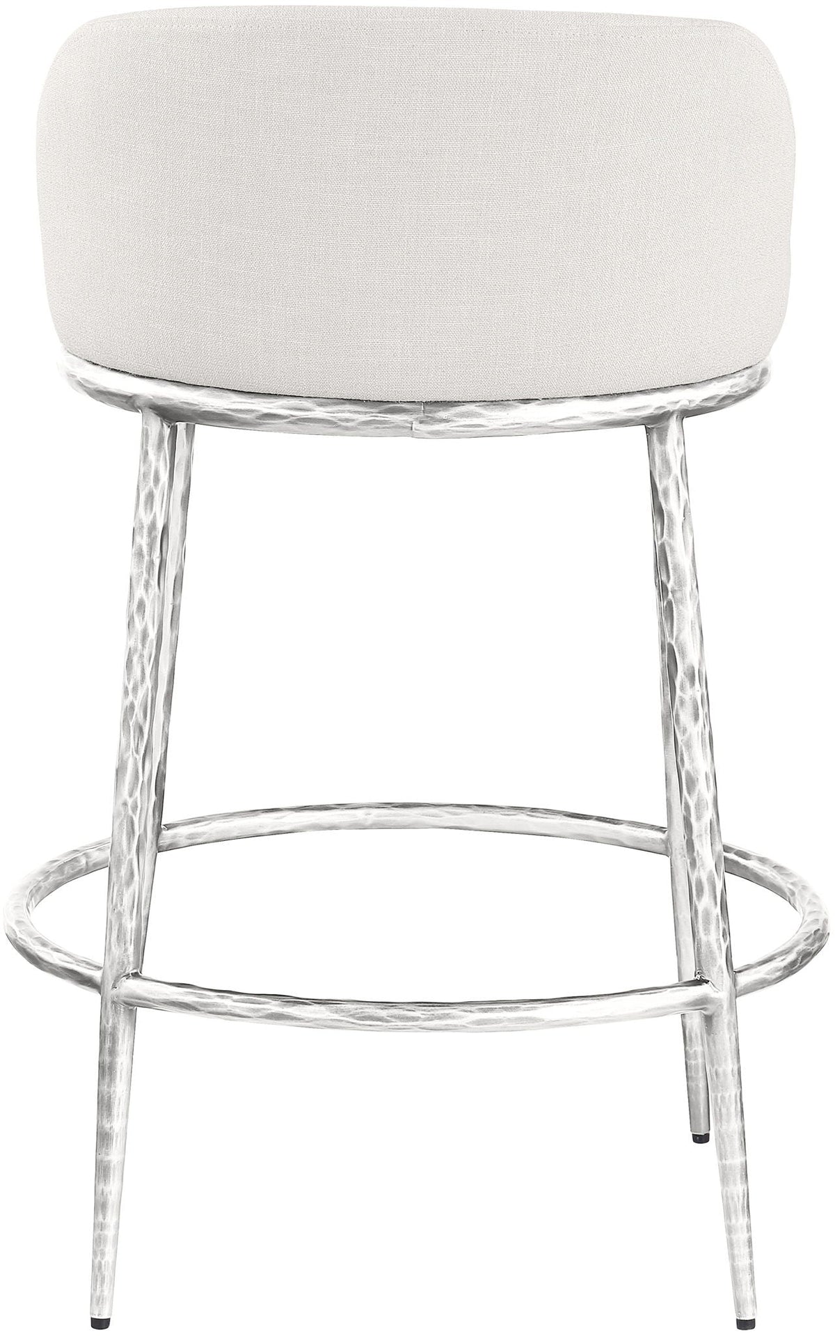 Ferro Upholstered Counter Stool with Brushed Silver Base