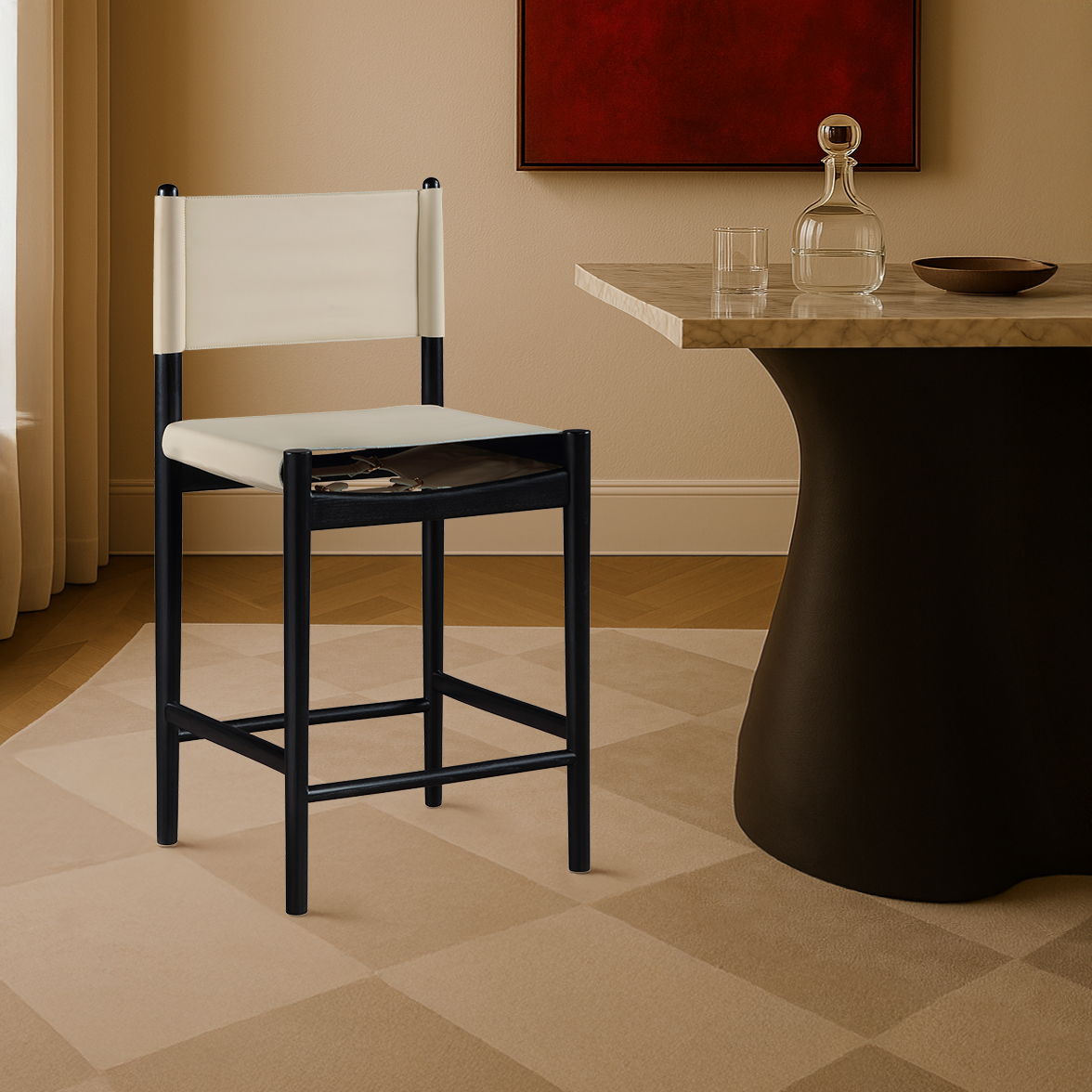 Rawlins - Counter Stool with Black Frame