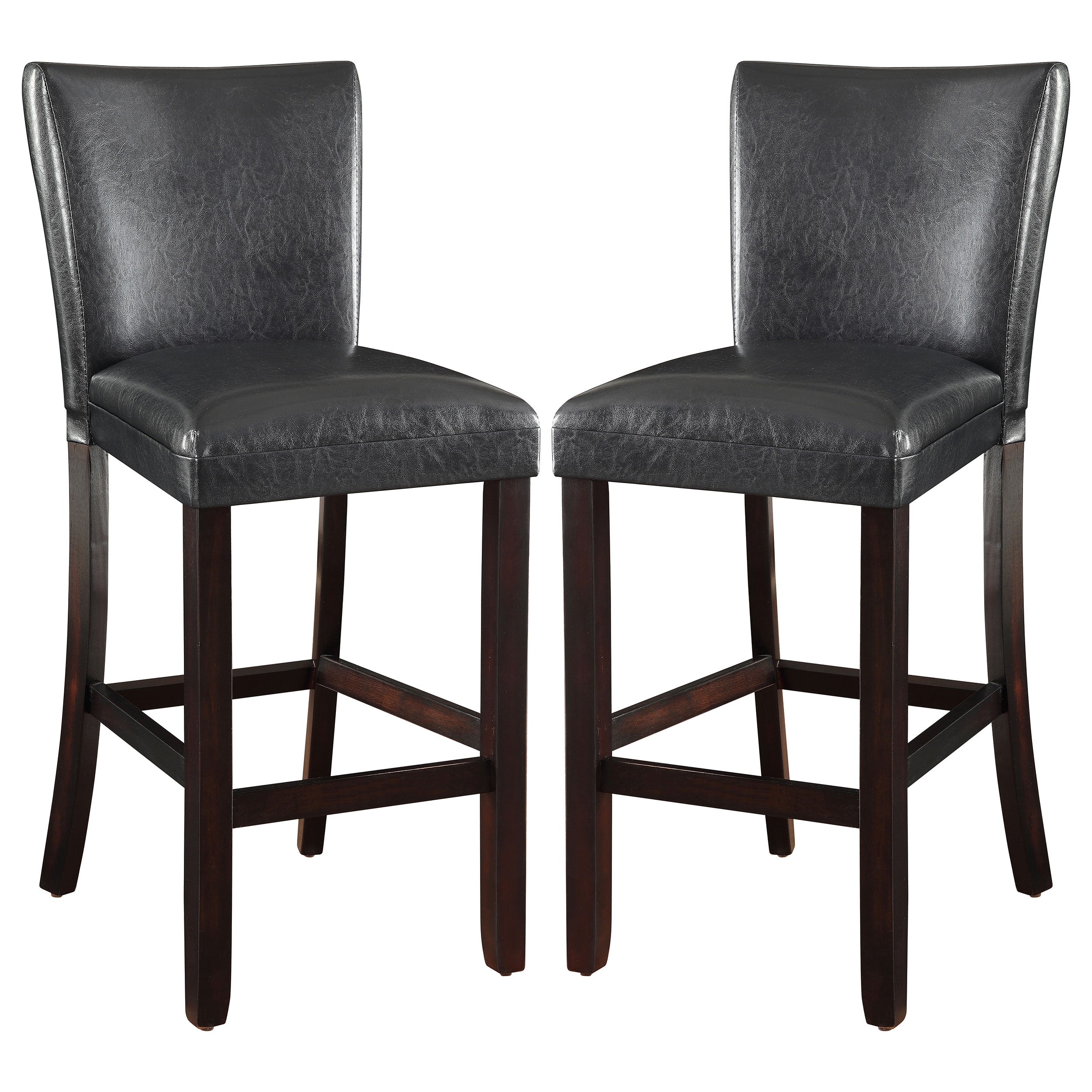 Alberton Leatherette Upholstered Bar Chair Black (Set of 2)