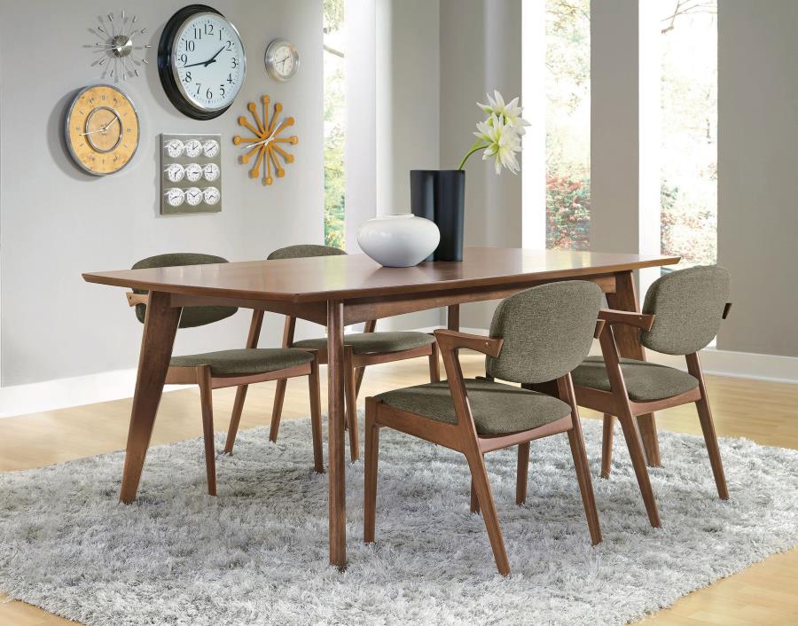 Malone Rectangular Dining Table Set Dark Walnut
