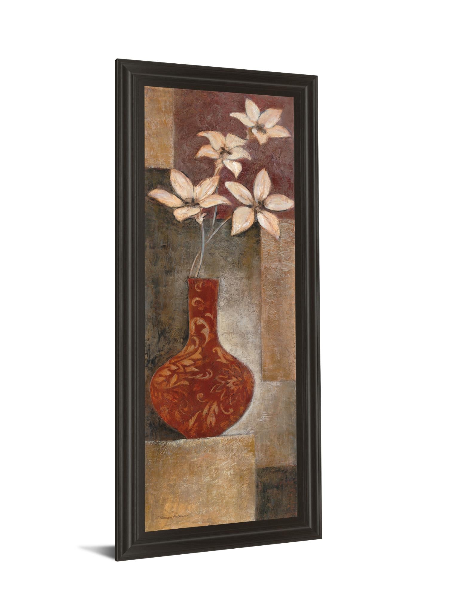 Baroque Floral I By Rosie Abrahams 18X42 Framed Print