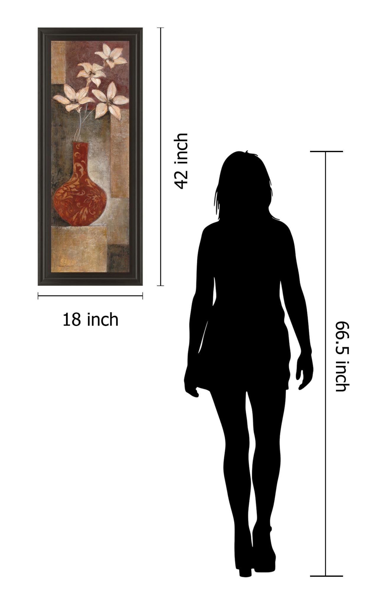 Baroque Floral I By Rosie Abrahams 18X42 Framed Print