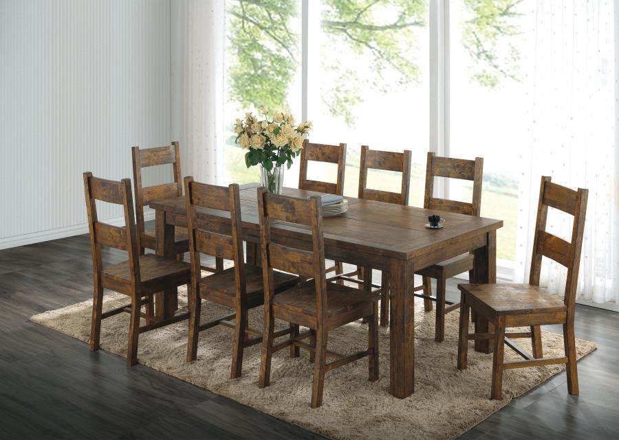Coleman Rectangular Dining Set Rustic Golden Brown