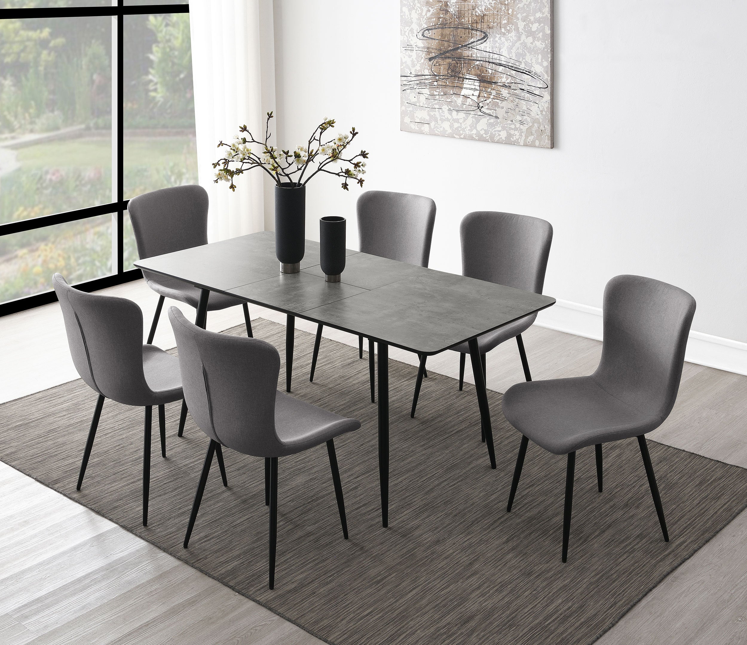 Horizon Dining Set with Extension Table Grey