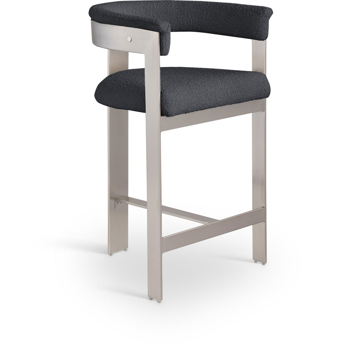 Romeo - Boucle Counter Stool (Set of 2) with Silver Base