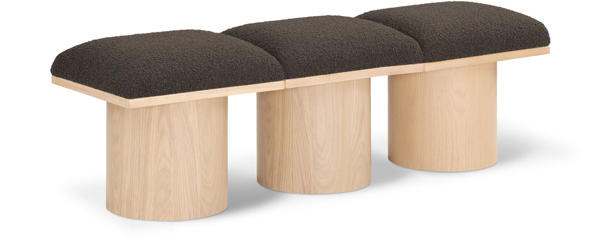 Pavilion Modular Bench 3-Piece Bench, 54"W x 15.5"D — Brown / Natural Base