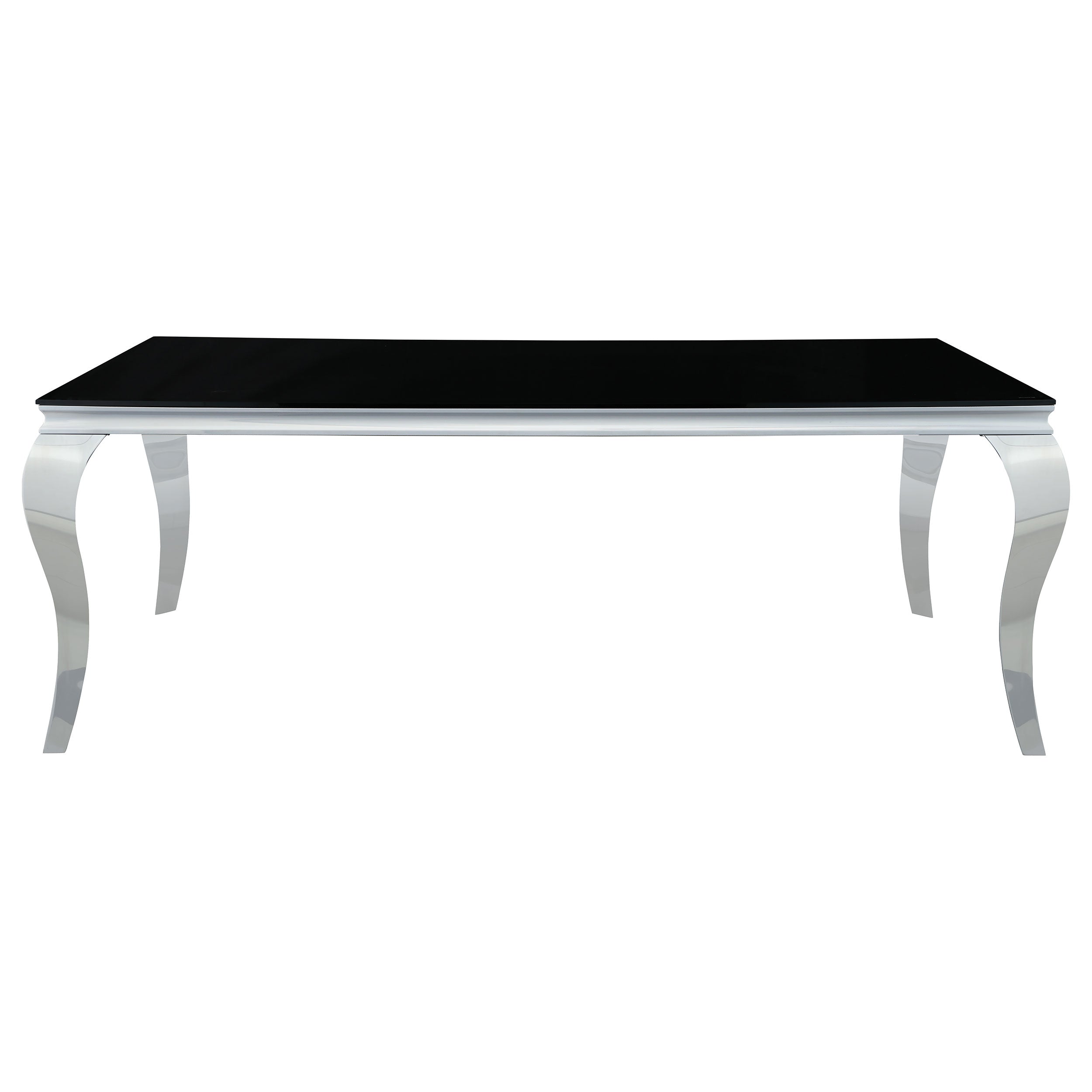 Carone  81" Rectangular Dining Set Black and Chrome