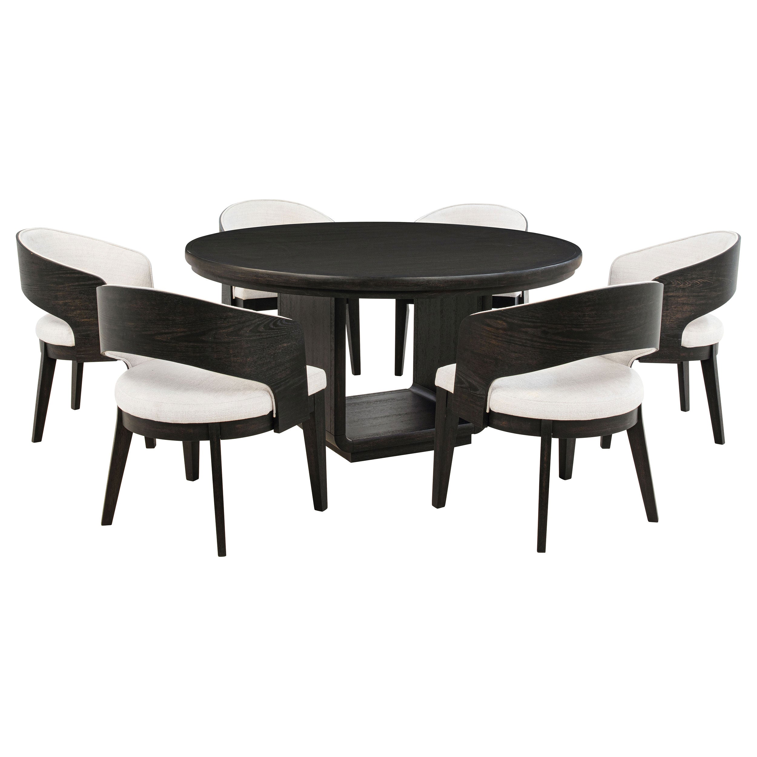 Leandro Round Dining Table Set Burnished