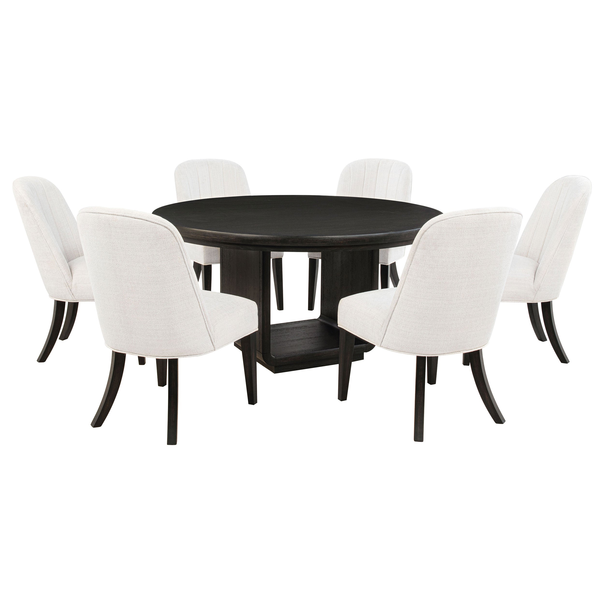 Leandro Round Dining Table Set Burnished