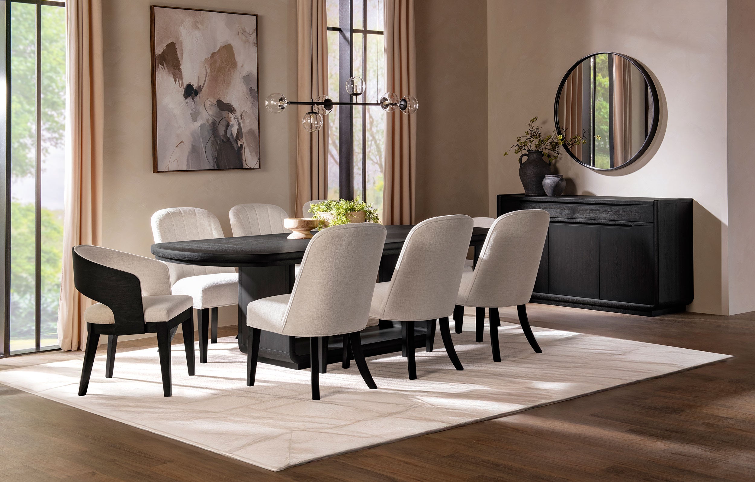 Leandro Rectangular Dining Table Set Burnished