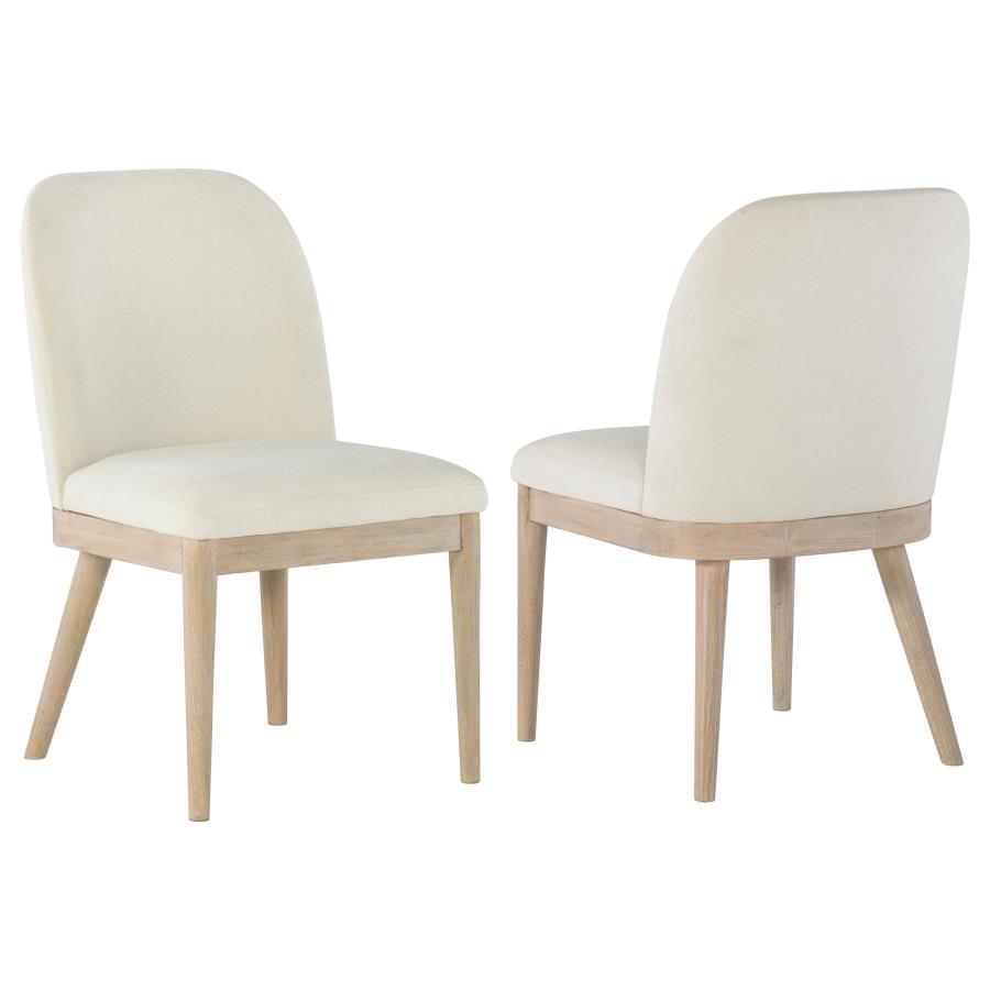Solano Upholstered Dining Side Chair Beige (Set of 2)