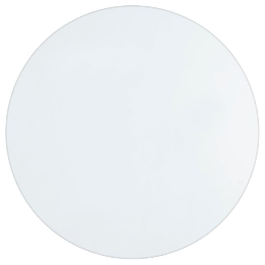 Quinn 5-piece Round Glass Top Mirrored Dining Set