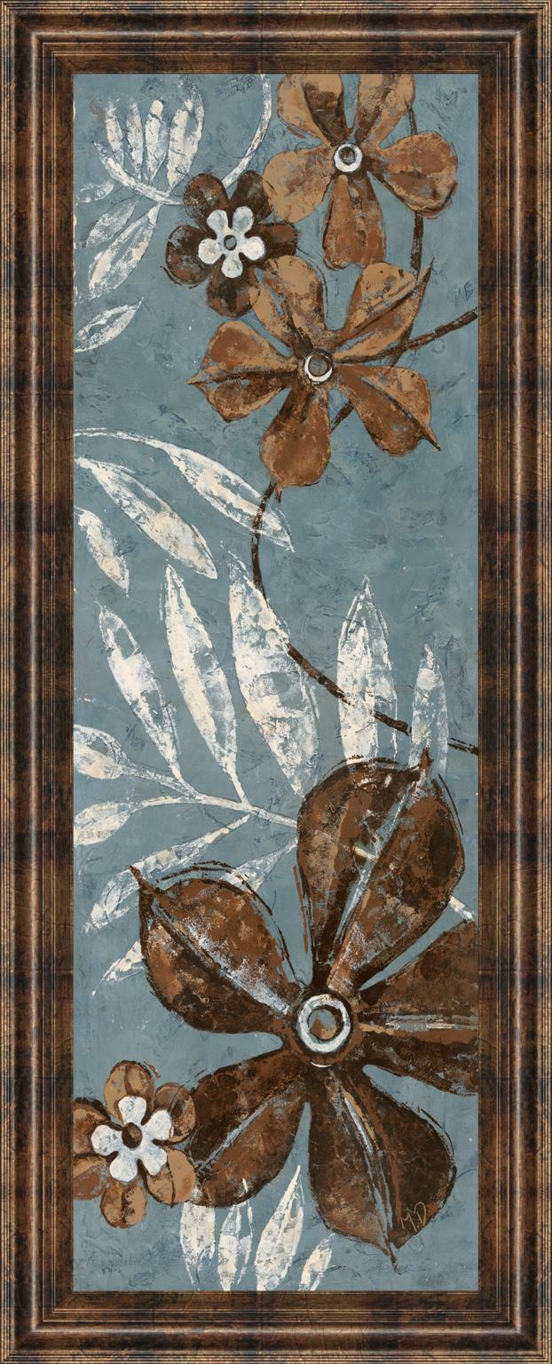 Denim Garden I By Maria Donovan 18X42 Framed Print