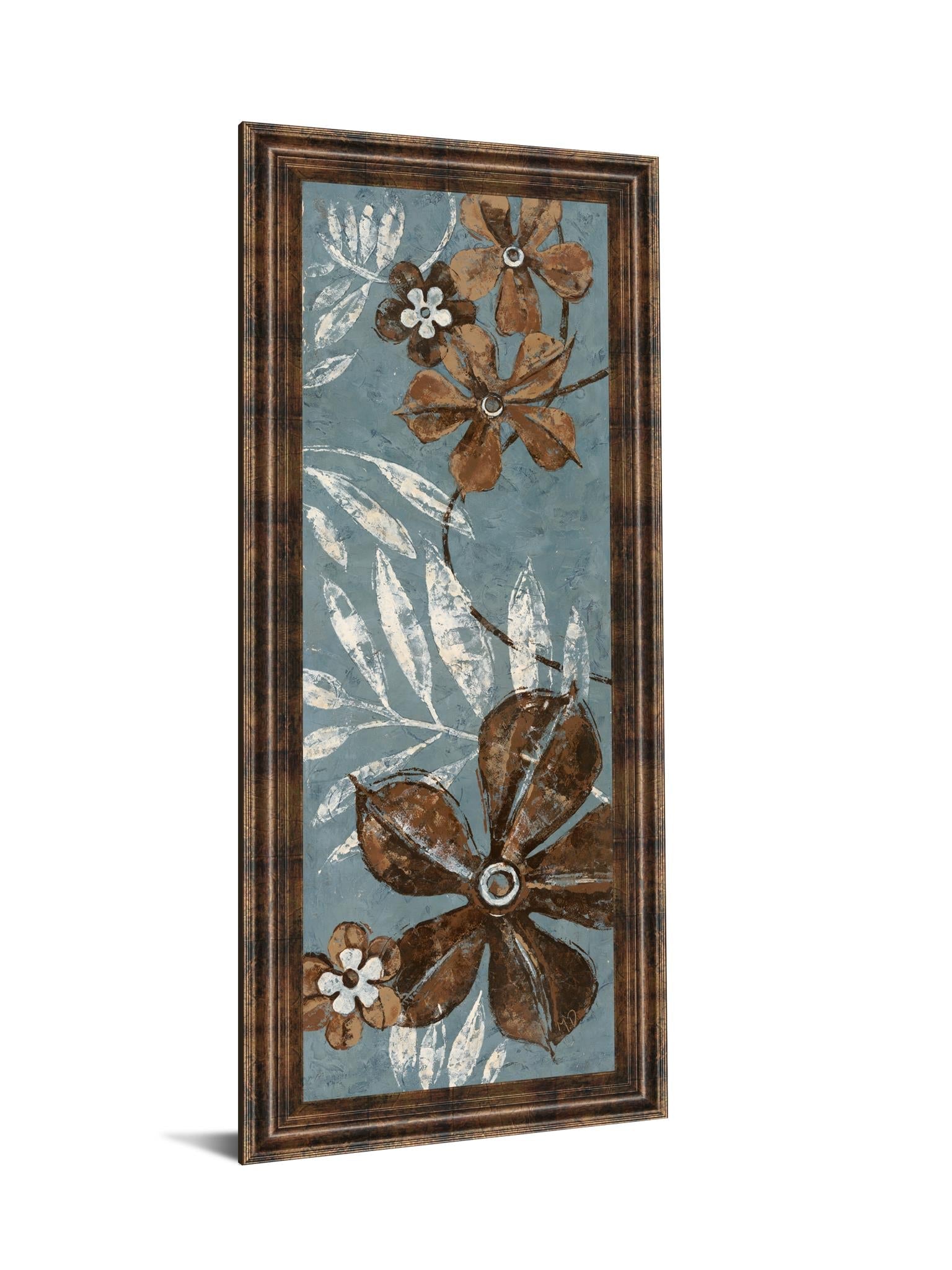 Denim Garden I By Maria Donovan 18X42 Framed Print