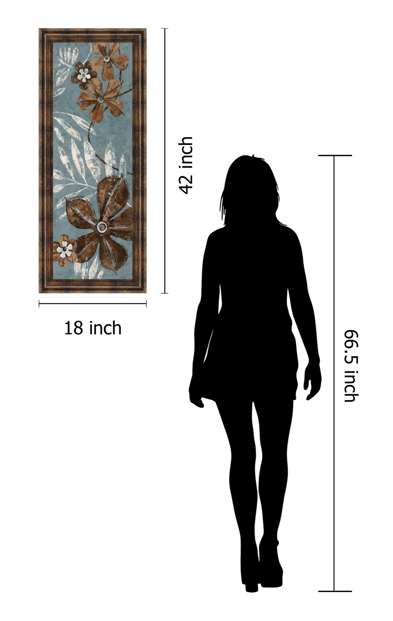 Denim Garden I By Maria Donovan 18X42 Framed Print