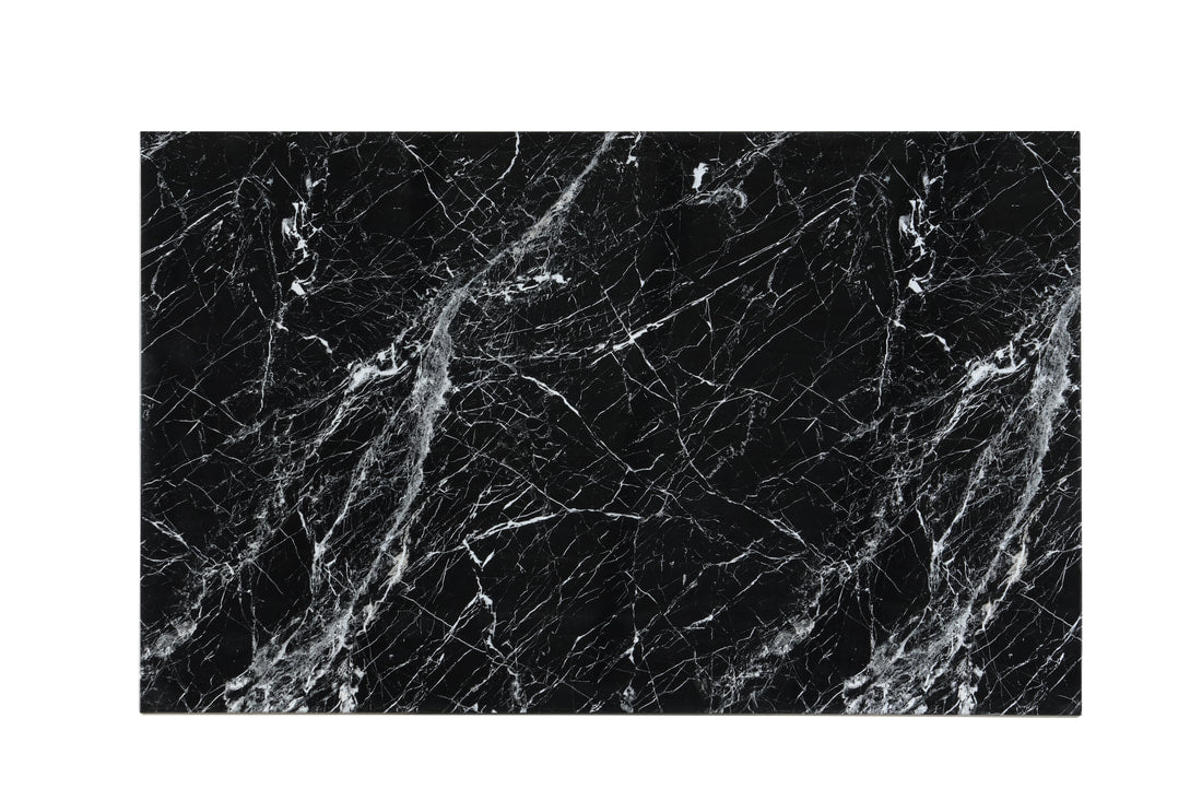 2220 Onyx Faux Marble Counter Height Dining Set — Table & 6 Chairs
