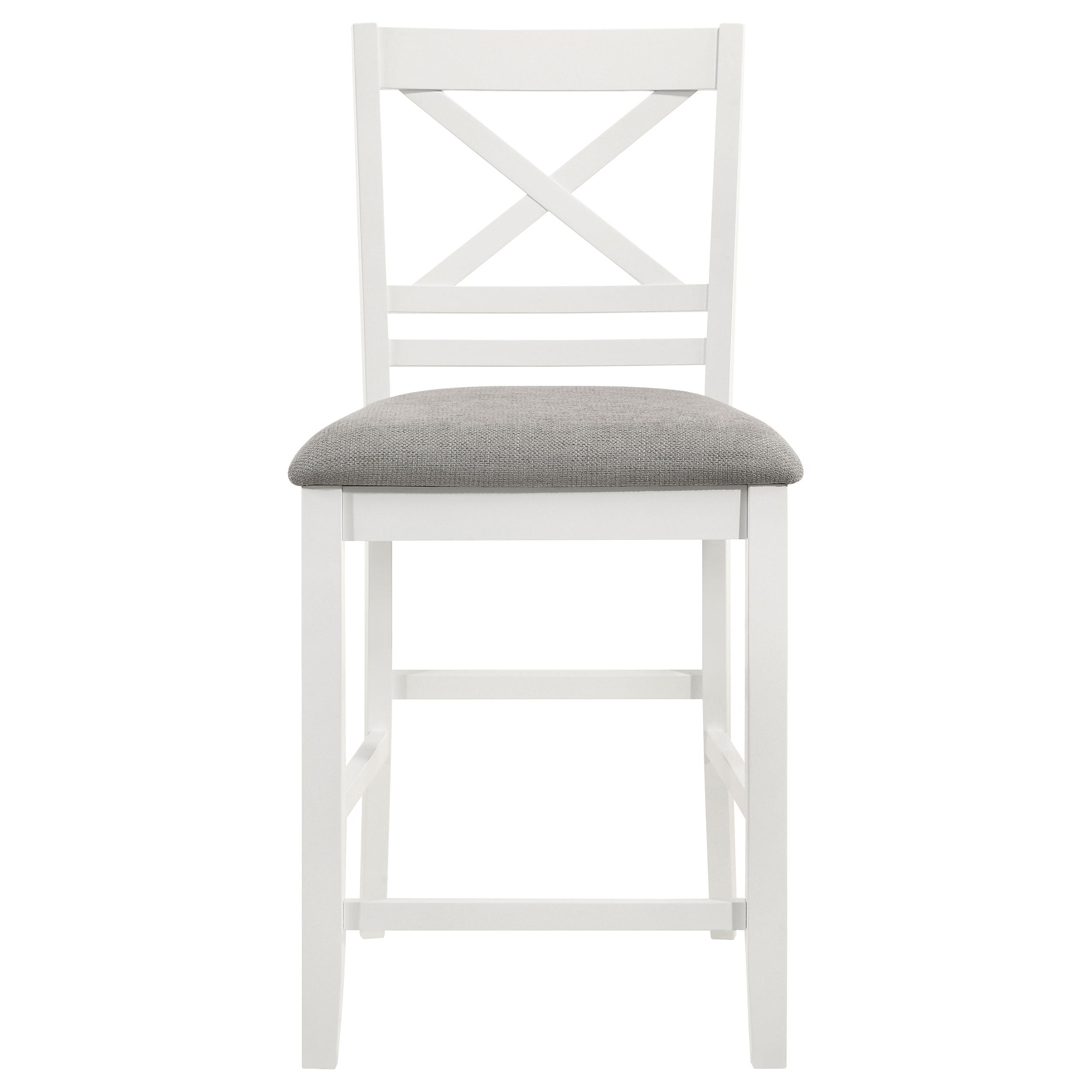 Hollis X-Back Counter Height Dining Chairs White and Grey (Set of 2)