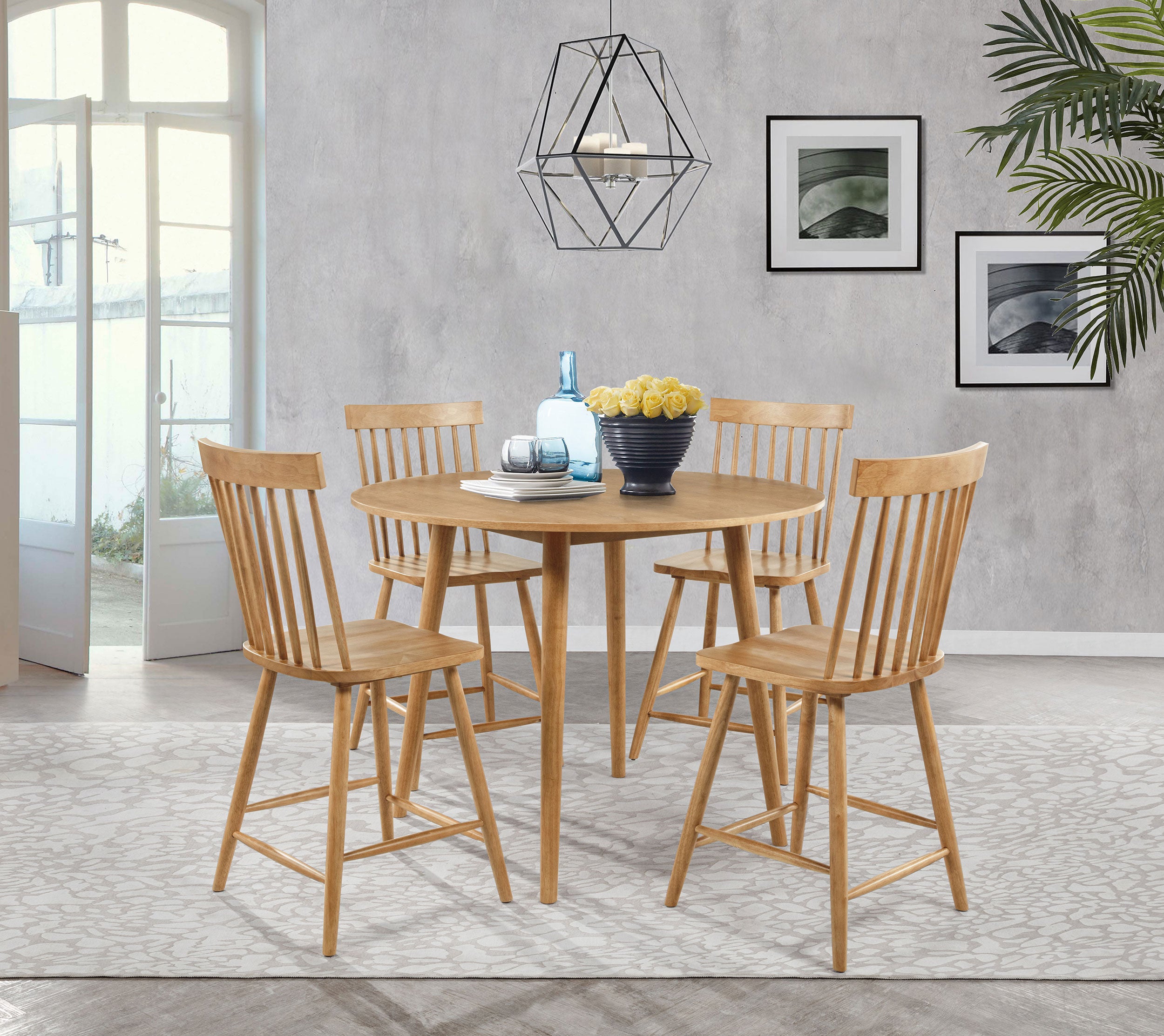 Andrews 5-piece Round Counter Height Dining Set
