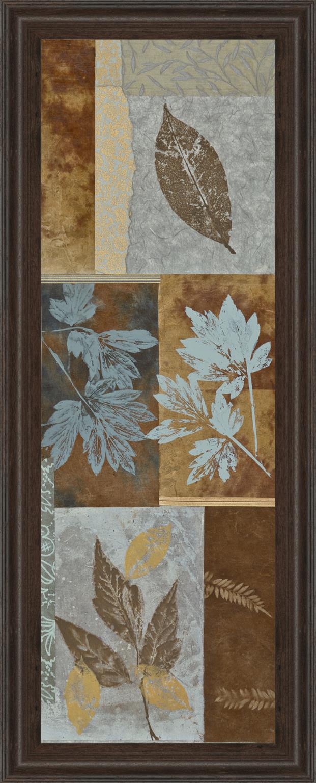 Blue Fusion Panel I By Jeni Lee 18X42 Framed Print