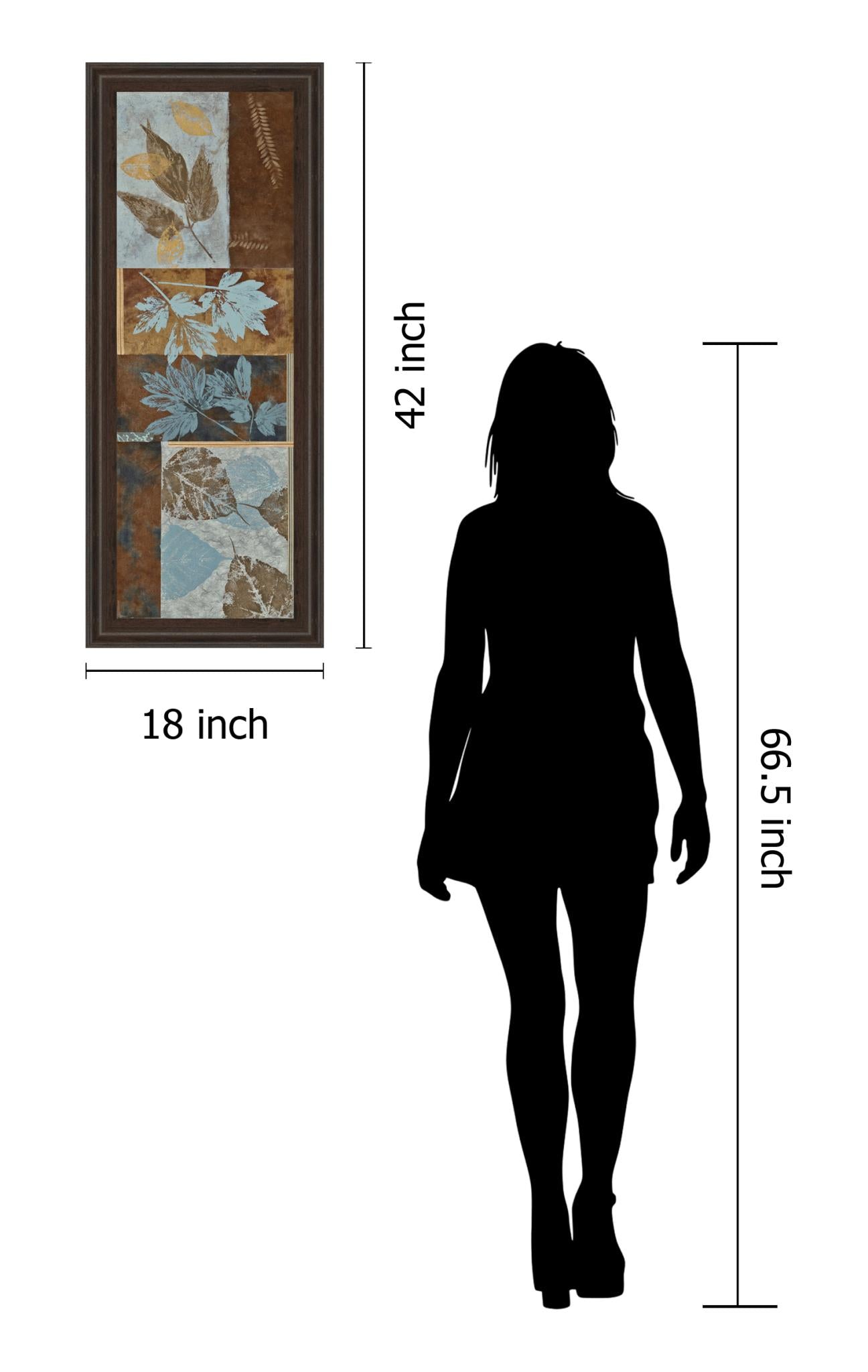 Blue Fusion Panel Ii By Jeni Lee 18X42 Framed Print