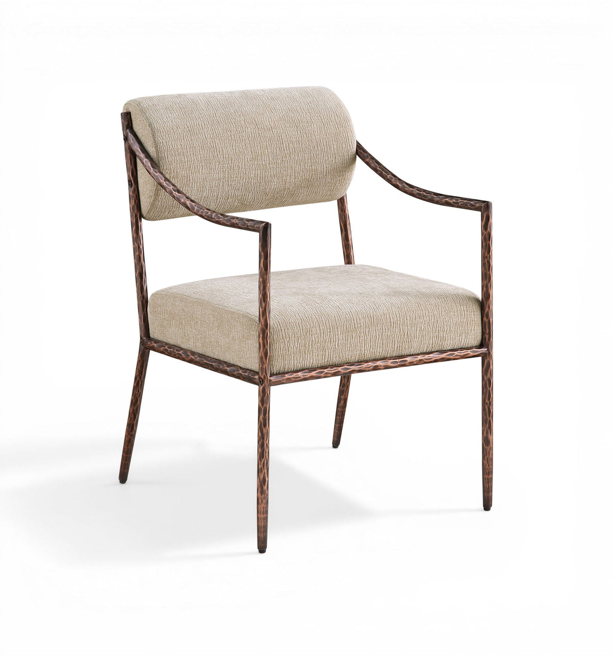 Bastille Chenille Dining Arm Chair Set of 2 with Bronze Frame